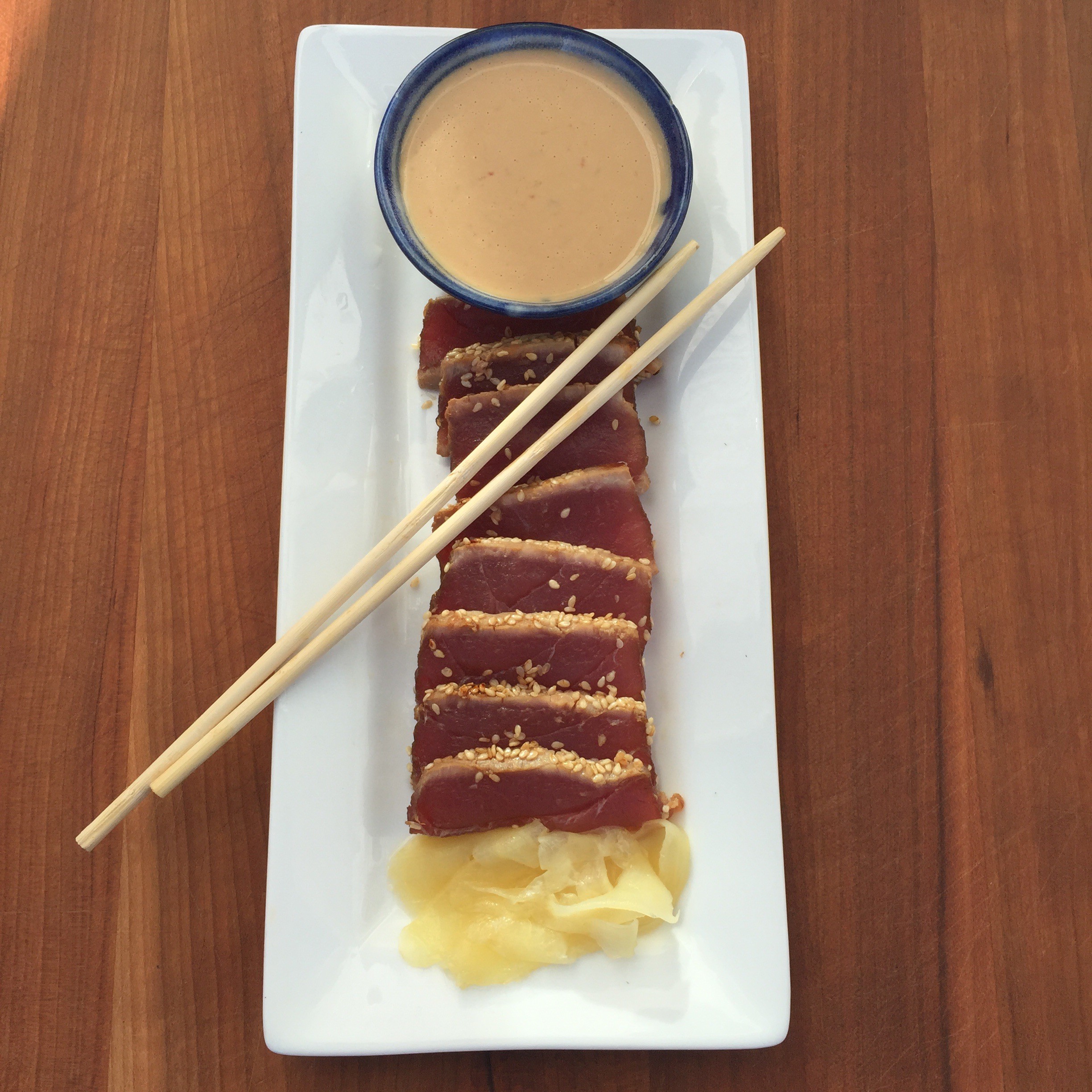 Seared Ahi Tuna With Chili Garlic Ginger Dipping Sauce Jax House